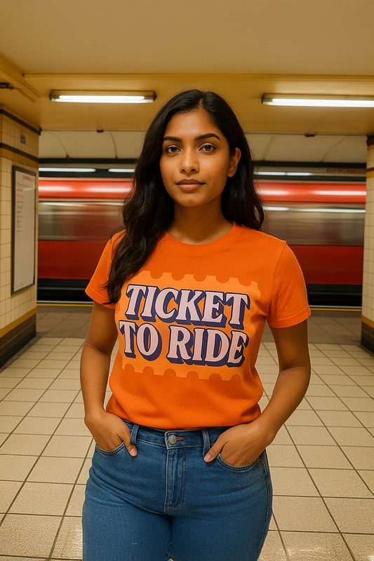 Ticket to Ride Tee – Retro Orange